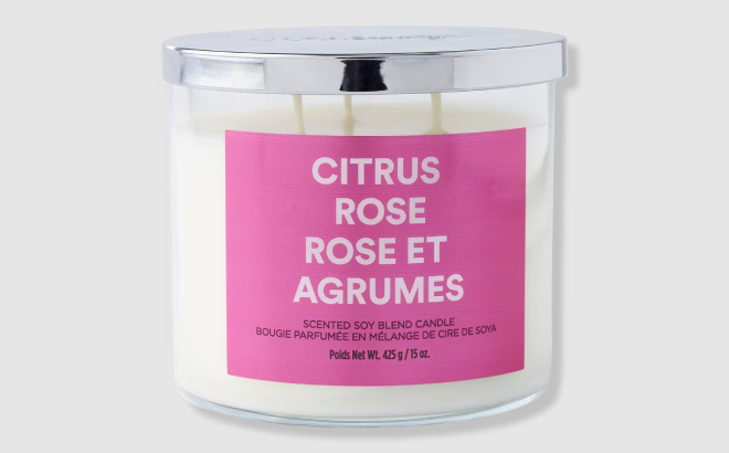 Citrus Rose Scented Soy Blend Candle