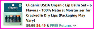 Cliganic Organic Lip Balm Checkout Screen