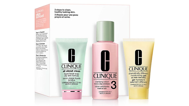 Clinique 3 Piece Skin School Supplies Cleanse Refresh Set