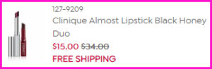 Clinique Lipstick Checkout Screen