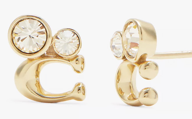 Coach Outlet Signature Crystal Cluster Stud Earrings