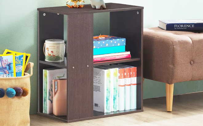 Costway 2 Tier Side End Table Nightstand Bedside Sofa Table