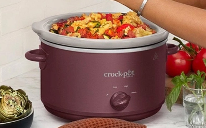 Crock Pot Manual Slow Cooker in Lambrusco Red Color