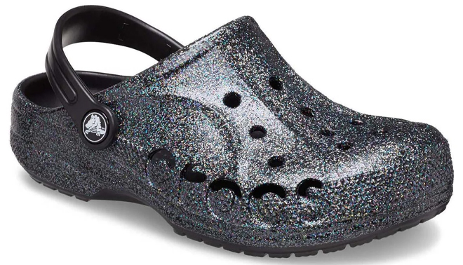 Crocs Toddler Kids Baya Glitter Clog in Black