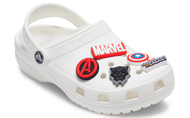 Crocs x Marvel Jibbitz on a Clog