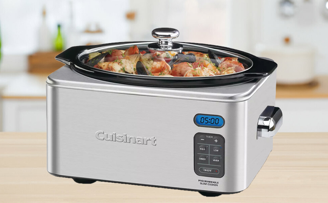 Cuisinart 6 5 Quart Slow Cooker on a Table