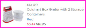 Cuisinart Grater Checkout Screen