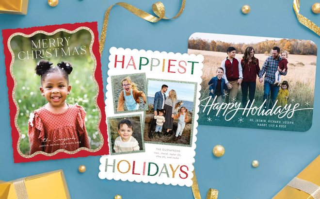 Custom Holiday Photo Cards in Three Designs