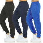 DARESAY 3 Pack Mens Tech Fleece Joggers Dry Fit Performance Sweatpants