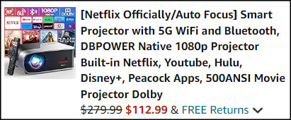 DBPower Smart Projector Checkout