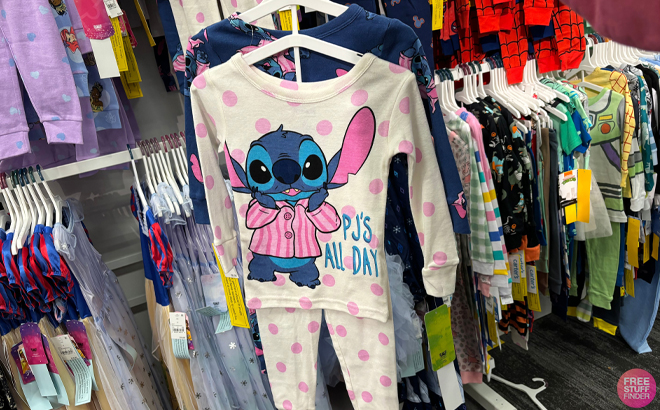 Disney Stitch 4 Piece Toddler Pajama Set on a Hanger