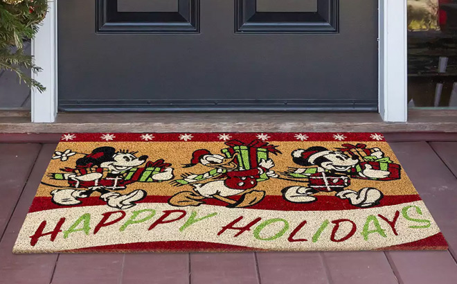 Disneys Mickey Mouse Friends Happy Holiday Doormat