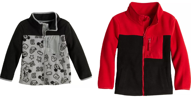 Disneys Mickey Mouse Toddler Boy Fleece Printed Jacket by Jumping Beans and Toddler Boy Jumping Beans Microfleece Full Zip Jacket