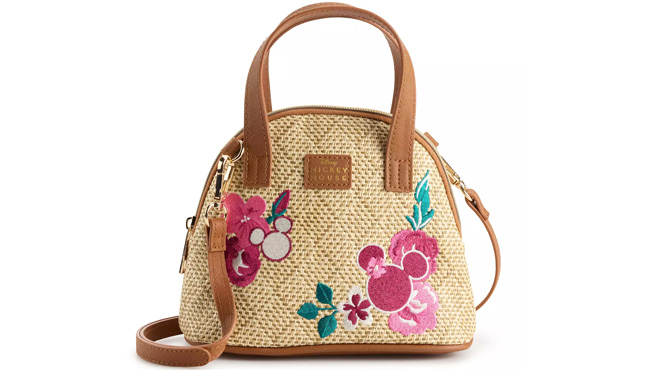 Disneys Minnie Mouse Woven Domed Crossbody Satchel