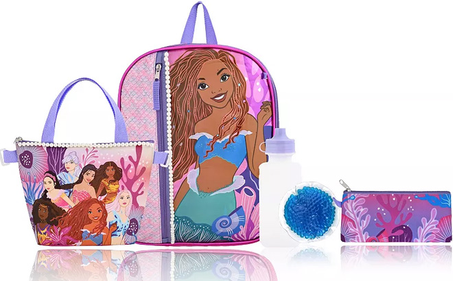 Disneys The Little Mermaid 5 Piece Backpack Set