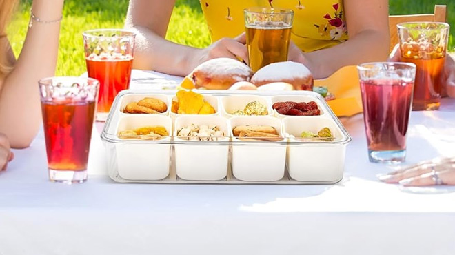 Divided Tray on a Table