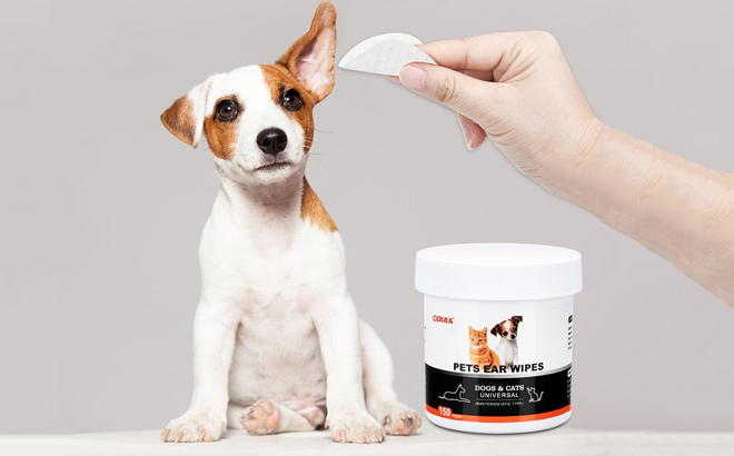 Dog Ear Wipes 300 Count Pet Ear Wipes for Dogs and Cats Remove Ear Wax