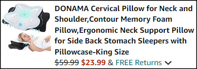 Donama Cervical Pillow Black Checkout