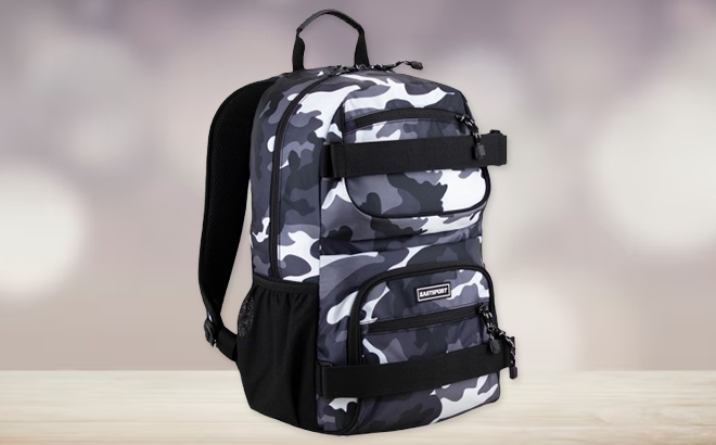 Eastsport Skatepark Laptop Backpack in Black and White Camouflage