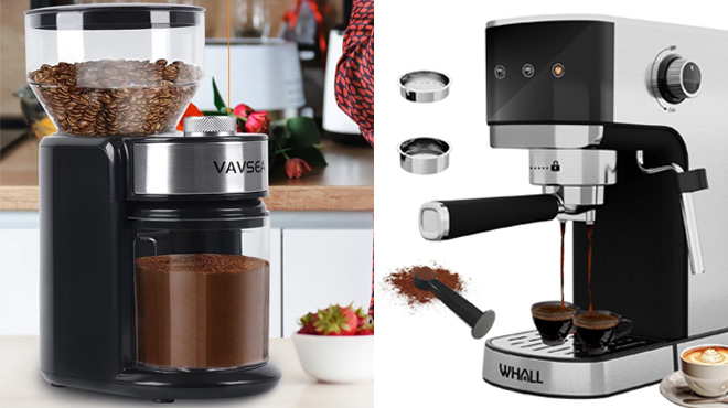 Electric Coffee Bean Grinder and Espresso Machine