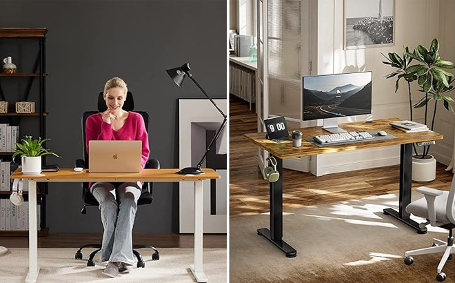 Electric Height Adjustable Computer Desk and Totnz Electric Adjustable Standing Desk