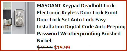 Electronic Deadbolt Door Lock Summary