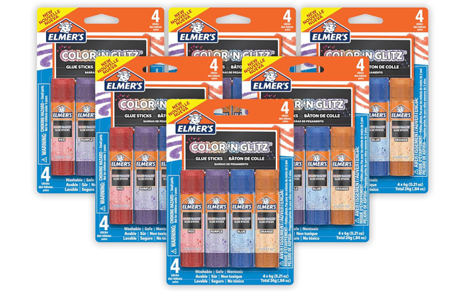 Elmers Color n Glitz Glue Sticks 24 Count