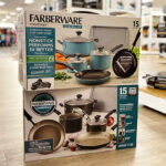 Farberware Cookstart DiamondMax Nonstick Cookware Set on the Floor