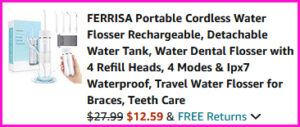 Ferrisa Cordless Water Flosser Checkout Screen