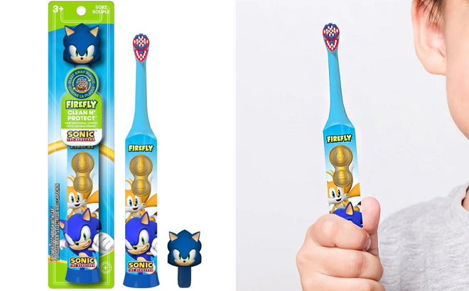 Firefly Sonic The Hedgehog Toothbrush with Cover