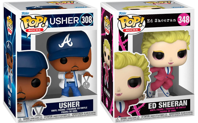 Funko Pop Usher and Ed Sheeran Vampire Figures