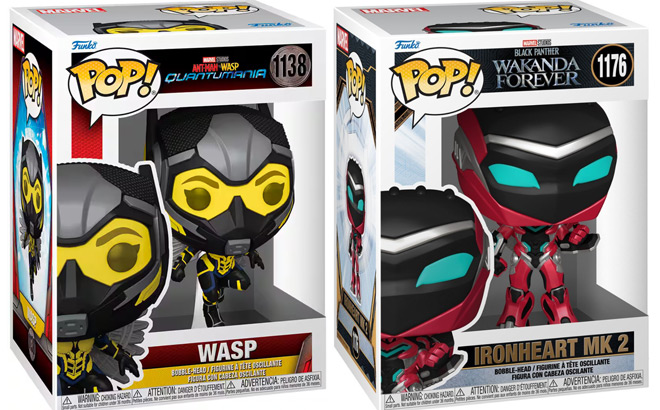 Funko Pop Wasp and IronHeart MK 2 Figures