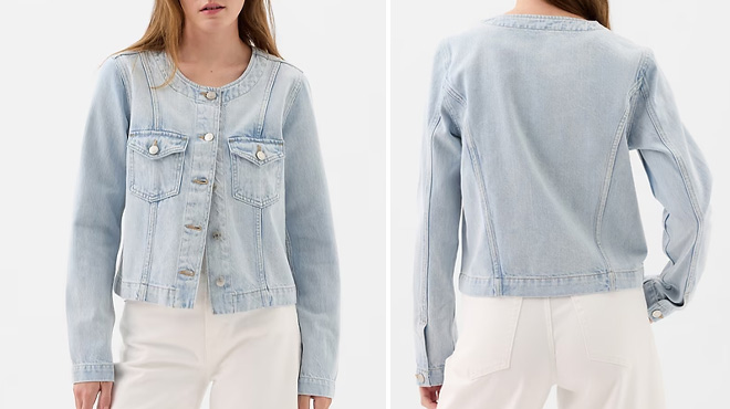 GAP Factory Collarless Denim Jacket