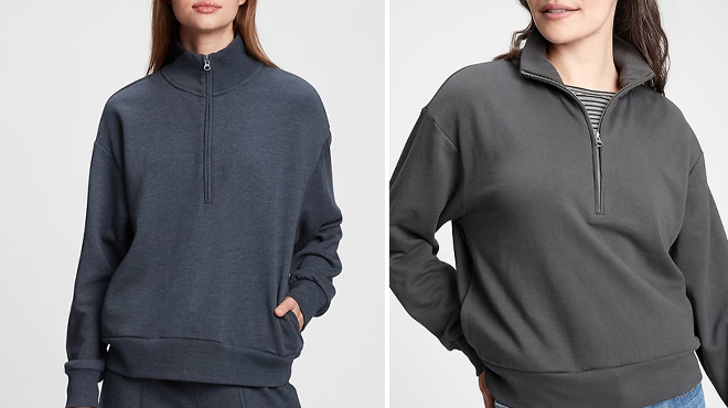 GAP Factory Half Zip Mockneck Sweatshirt