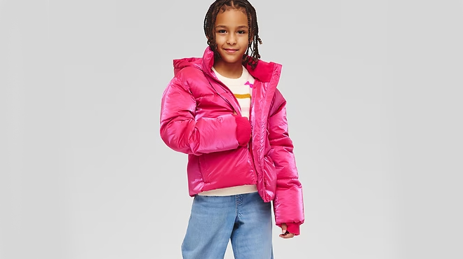 GAP Factory Kids Puffer Jacket in Hot Pink