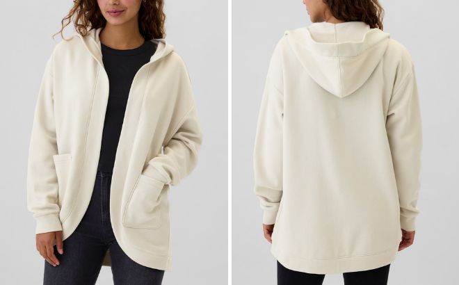 Gap Relaxed Long Open Front Hoodie