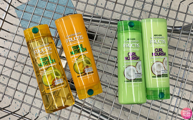 Garnier Fructis Shampoo Conditioner on a Cart