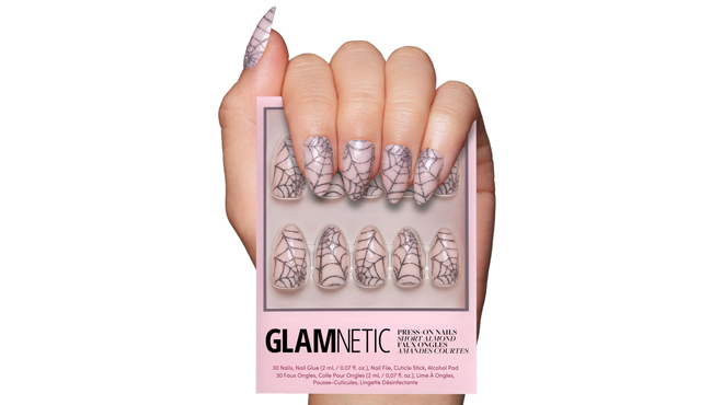 Glamnetic Halloween 30 Count Press On Nails Lady Web Pattern