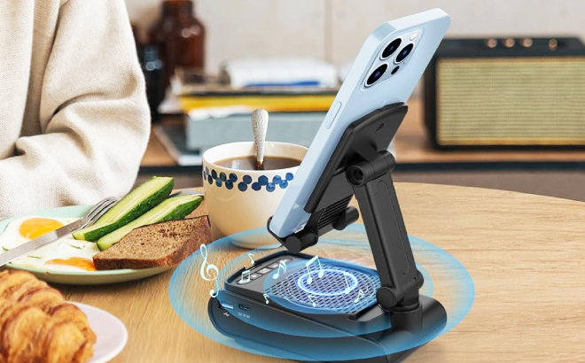 Glopus Phone Stand with Wireless Bluetooth Speaker