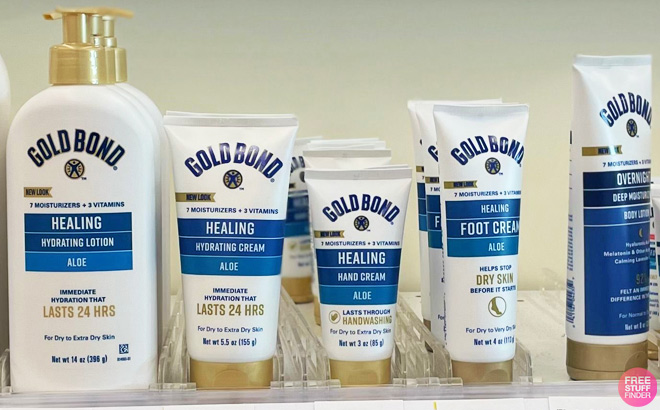 Gold Bond Healing Hand Creams on a Shelf