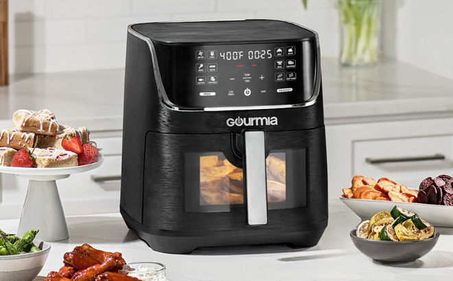 Gourmia 8 Qt Digital Window Air Fryer with 12 One Touch Presets