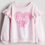 HM Barbie Ruffle Trimmed Printed Toddler Sweatshirt