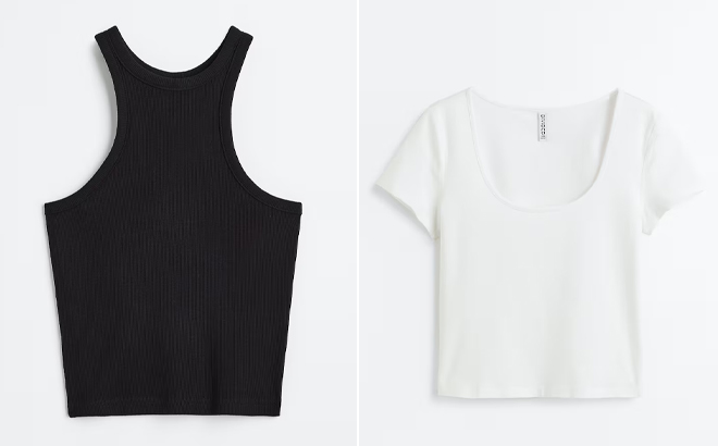 HM Crop Tank Top and Cotton Jersey Top