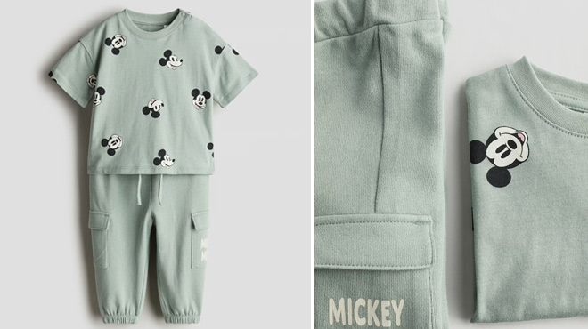 H&M Mickey Mouse 2-Piece T-shirt and Joggers Set