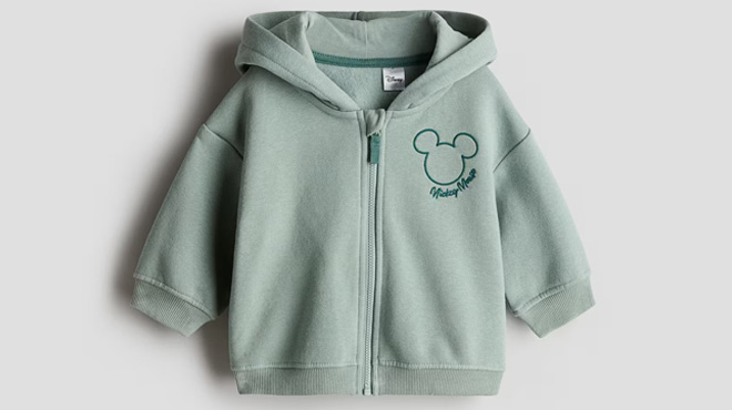 H&M Mickey Mouse Hooded Jacket with Embroidered Motif