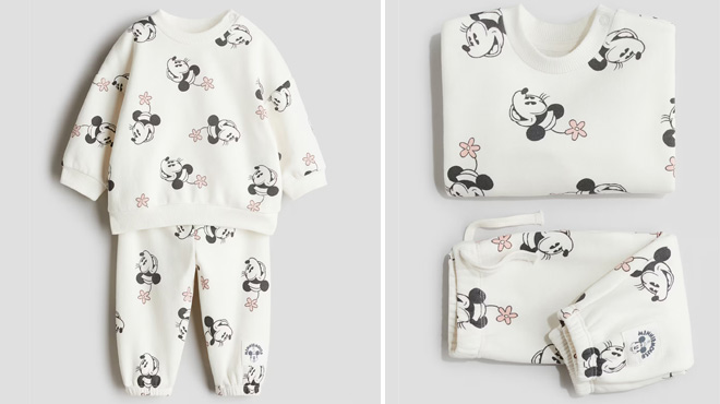 H&M Minnie Mouse 2-Piece Printed Sweatsuit