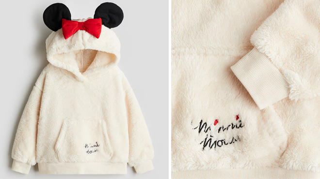 H&M Minnie Mouse Pile Hoodie