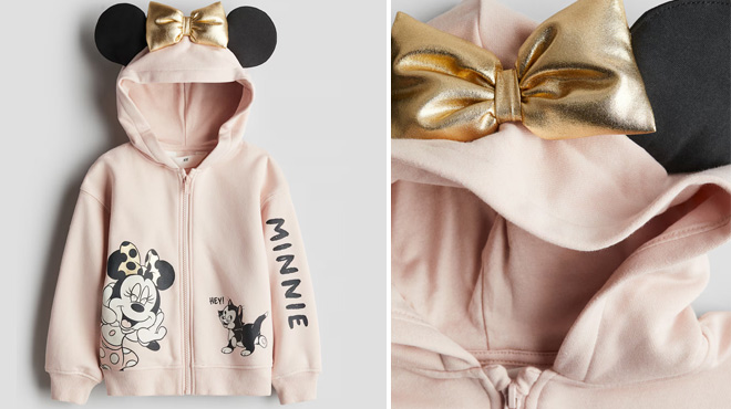 H&M Minnie Mouse Printed Hooded Jacket