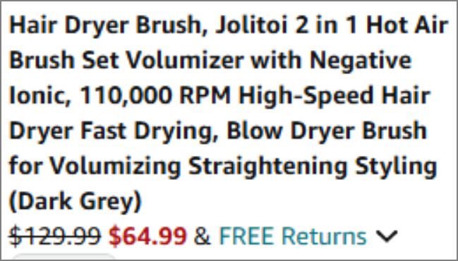 Hair Dryer Brush checkout page 2