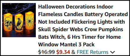 Halloween Flameless Candles Checkout